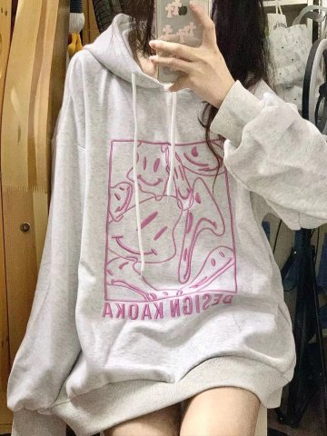 5413 (Chinese cotton composite double hood plus velvet) Douyin quality light gray hooded sweatshirt Korean style embroidered thin jacket