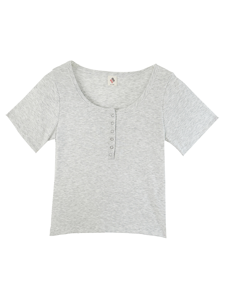Pure cotton back bag 210g Odell 92 cotton 8 spandex short-sleeved T-shirt female niche design vibrato quality