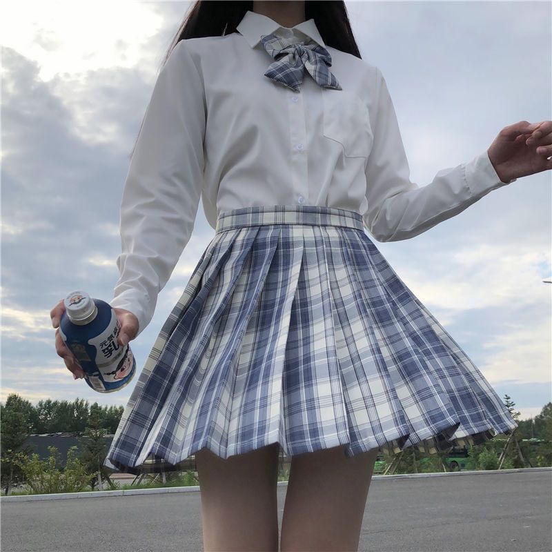 (酷丝绵 有口袋款)jk制服衬衣春夏秋冬季白色长袖学生衬衫上衣女 