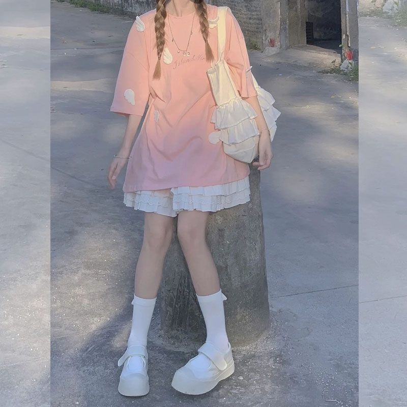 New street fashionable Korean summer clothes paired with cool Japanese style preppy style playful two-piece suit skirts