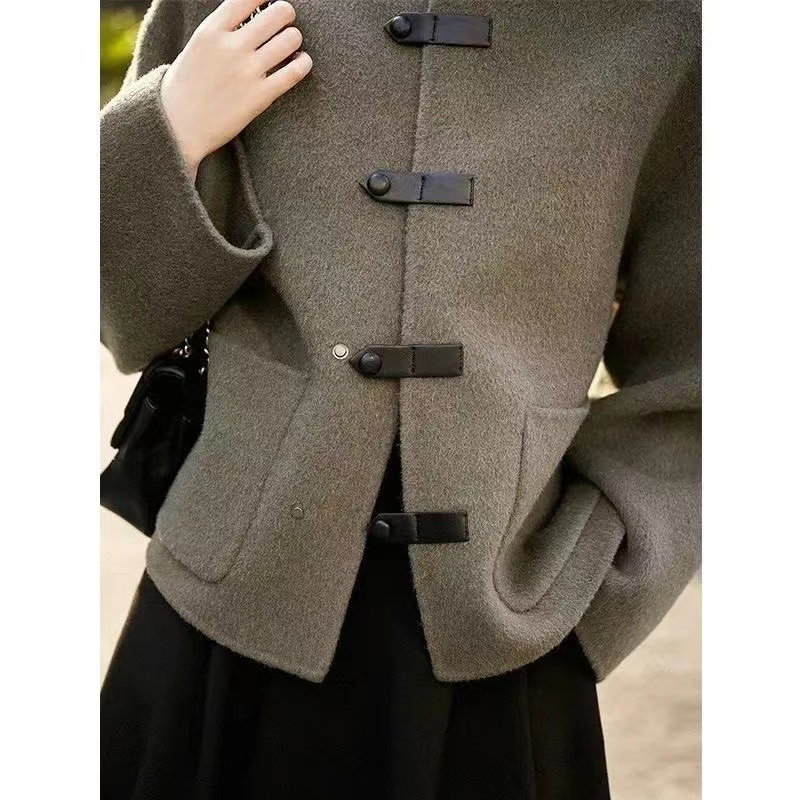 Light Elegant Series Loose Temperament Slim Short Coat Jacket  Women's Autumn and Winter New Solid Color Woolen Jacket