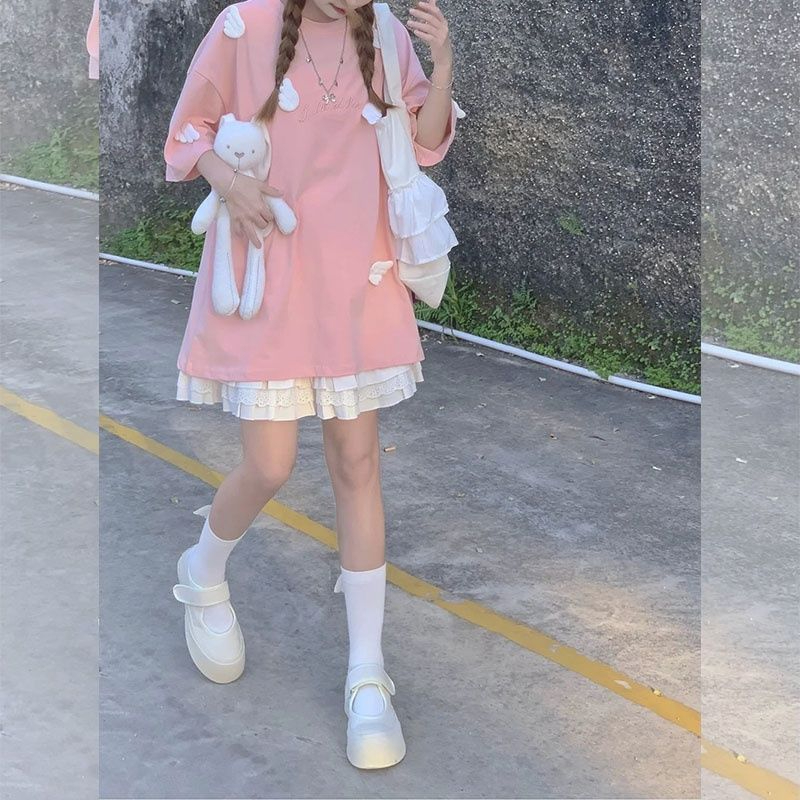 New street fashionable Korean summer clothes paired with cool Japanese style preppy style playful two-piece suit skirts