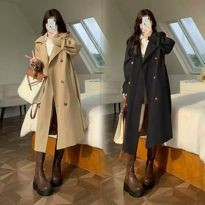 Windbreaker coat for women, mid-length and small, 2024 new autumn fashion temperament chic autumn Korean style coat