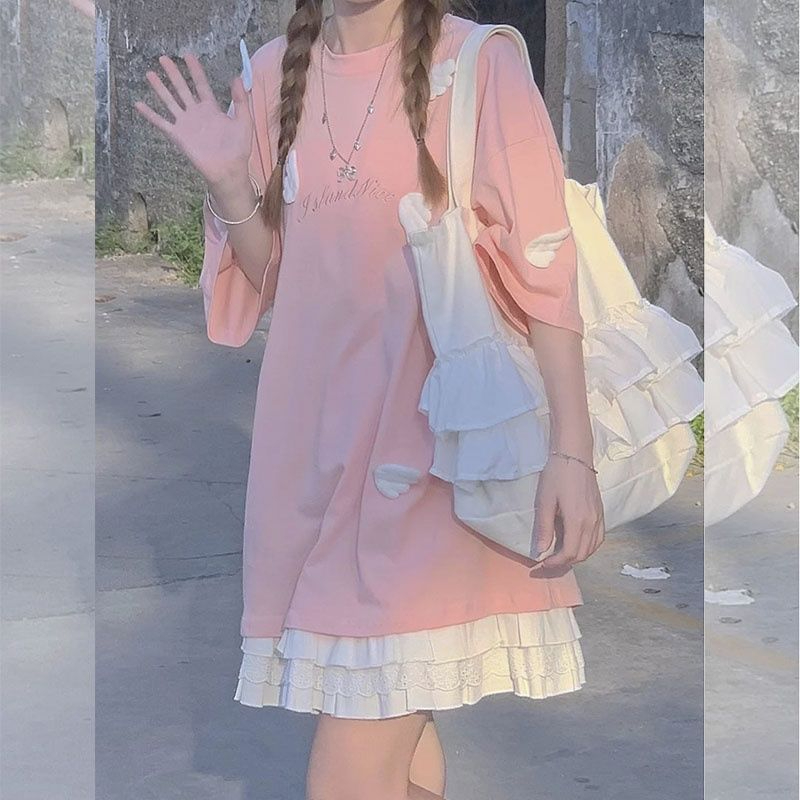 New street fashionable Korean summer clothes paired with cool Japanese style preppy style playful two-piece suit skirts