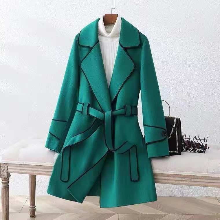 Welfare high-end handmade double-sided velvet coat women's mid-length  new style loose and slim woolen coat