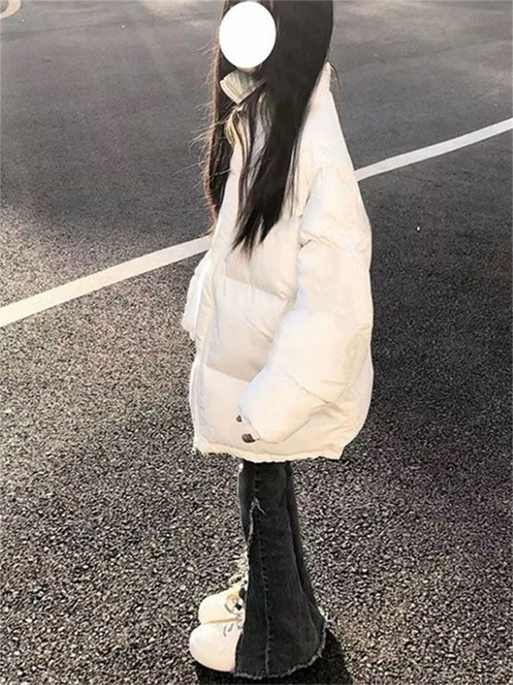 Down cotton coat for women in winter 2024 new style fashionable and loose casual Korean style cotton coat warm bread coat