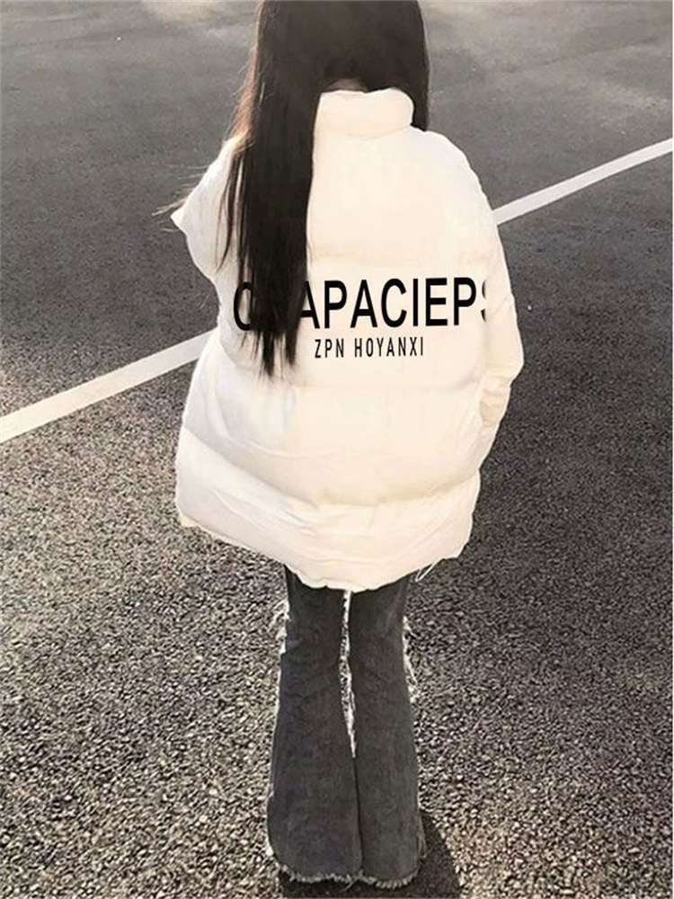 Down cotton coat for women in winter 2024 new style fashionable and loose casual Korean style cotton coat warm bread coat