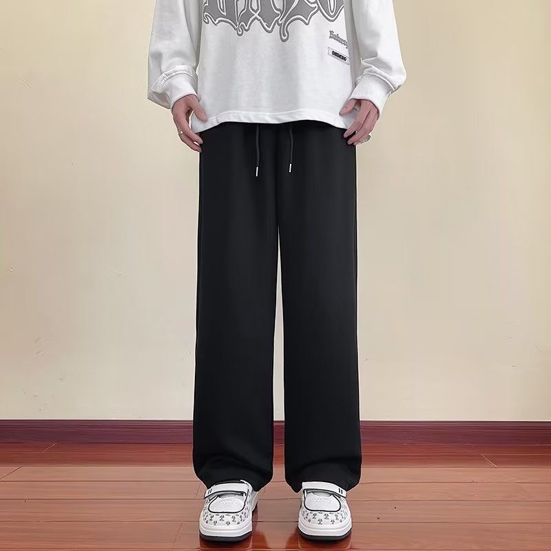 Spring and autumn casual trousers for women, drapey loose sports pants, straight wide-leg pants for women