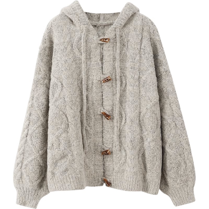 Autumn and winter new style small and gentle design niche cardigan versatile loose sweater coat women's thickened top