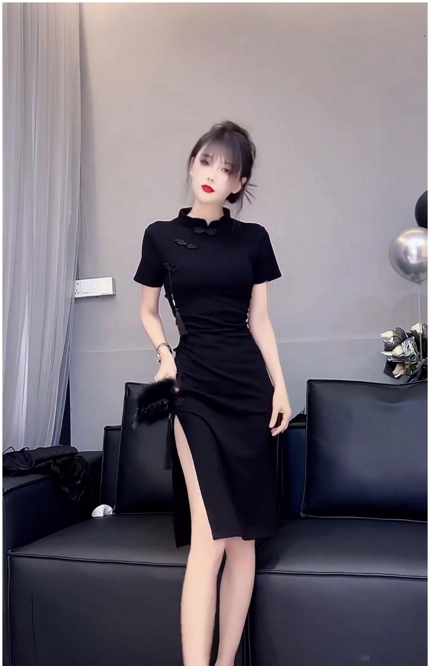 中国风复古时尚洋气连衣裙女夏季高级感气质名媛新中式改良旗袍裙