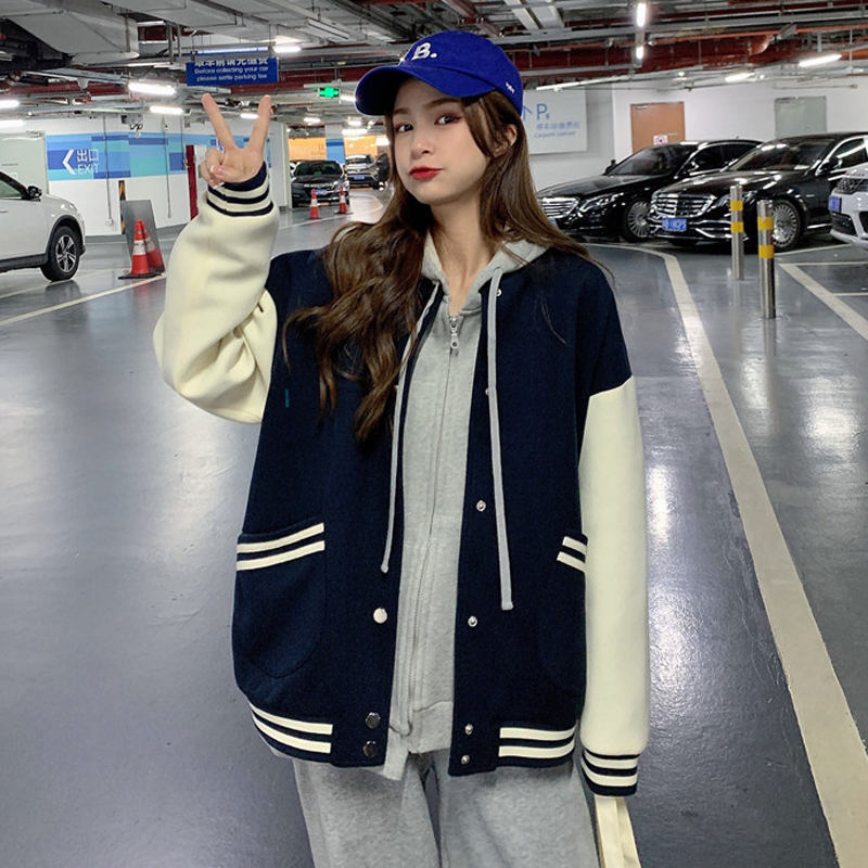 Korean version of the baseball uniform women's spring and autumn all-match couple wear ins trendy new Harajuku style fried street jacket jacket