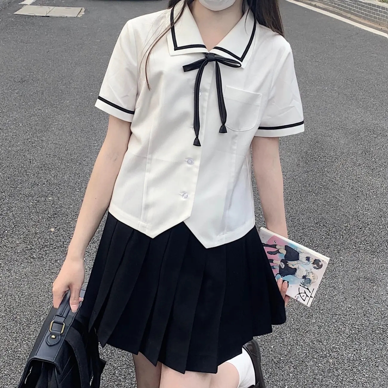 日系jk制服新款夏季学院风显瘦衬衫上衣百搭女高中生校供短袖