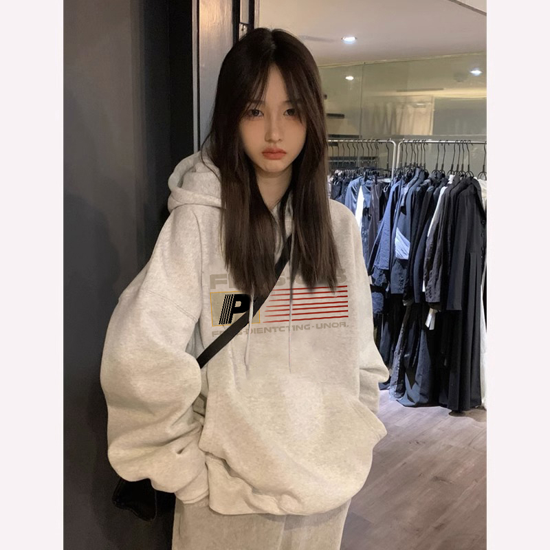 6535 Fish Scale Autumn and Winter Loose Hooded Sweatshirt Women