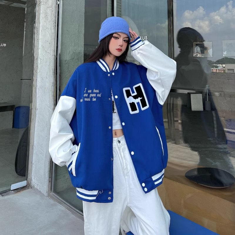 *New autumn and winter Korean style printed baseball uniforms jackets trendy brand tops jackets short jackets for men and women