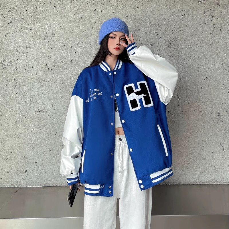 *New autumn and winter Korean style printed baseball uniforms jackets trendy brand tops jackets short jackets for men and women