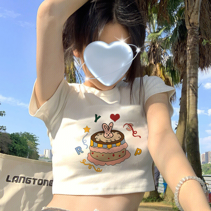 180 grams of milk silk short T-shirt women's summer new slim fit thin all-match hot girl short-sleeved top