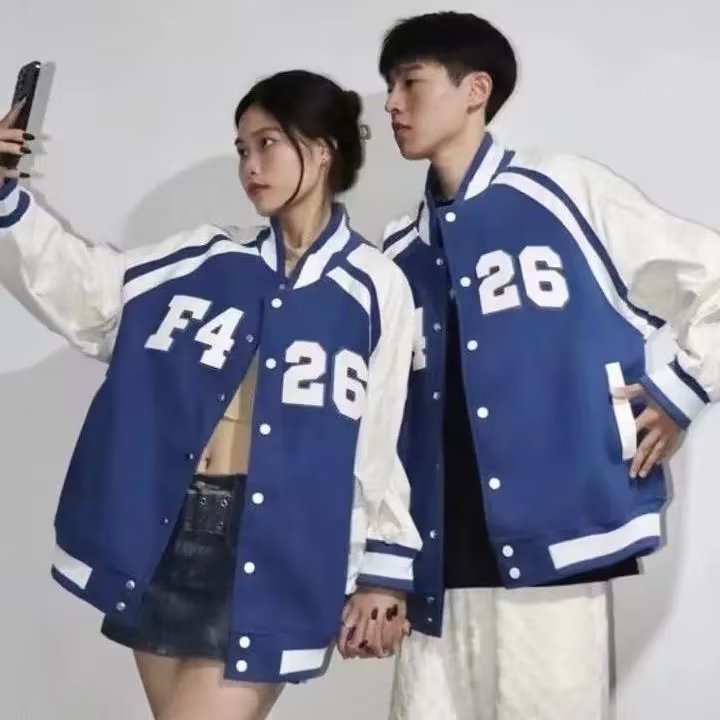 TF5* Baseball Uniform Jacket Women's Autumn and Winter New Korean Style Loose Versatile Casual Student Top Jacket National Trend