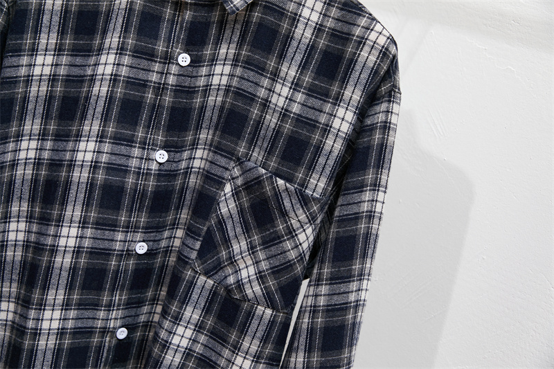 [Original yarn-dyed fabric]  new plaid shirt for women small, loose retro long-sleeved shirt jacket