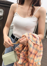 实拍实价#韩版新款夏季修身吊带v领小背心针织衫外穿内搭打底上衣
