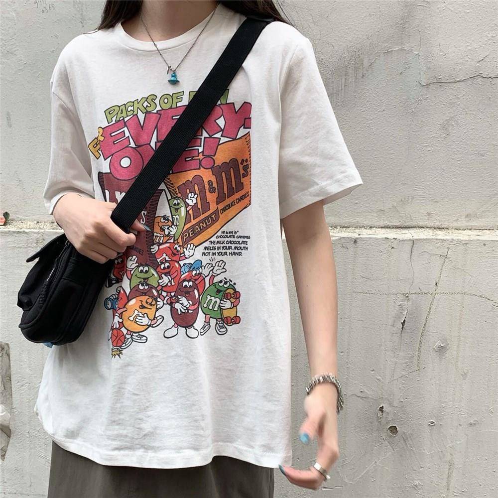 Hong Kong style girl loose short sleeve T-shirt