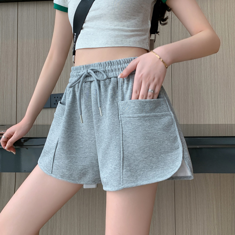 Real price, real shot 3082# pure cotton Huamian, Douyin quality, sports shorts women's summer thin casual wide-leg pants