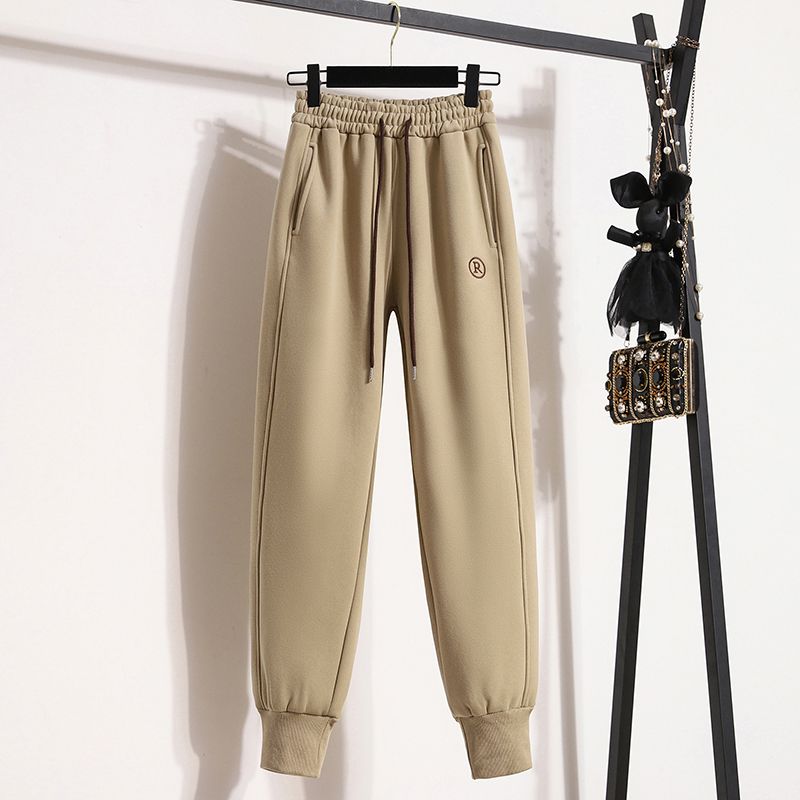 Pure cotton Huamian composite milk silk, official website 2132# sports pants women's pants spring and autumn harem pants casual pants