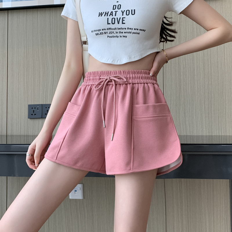 Real price, real shot 3082# pure cotton Huamian, Douyin quality, sports shorts women's summer thin casual wide-leg pants