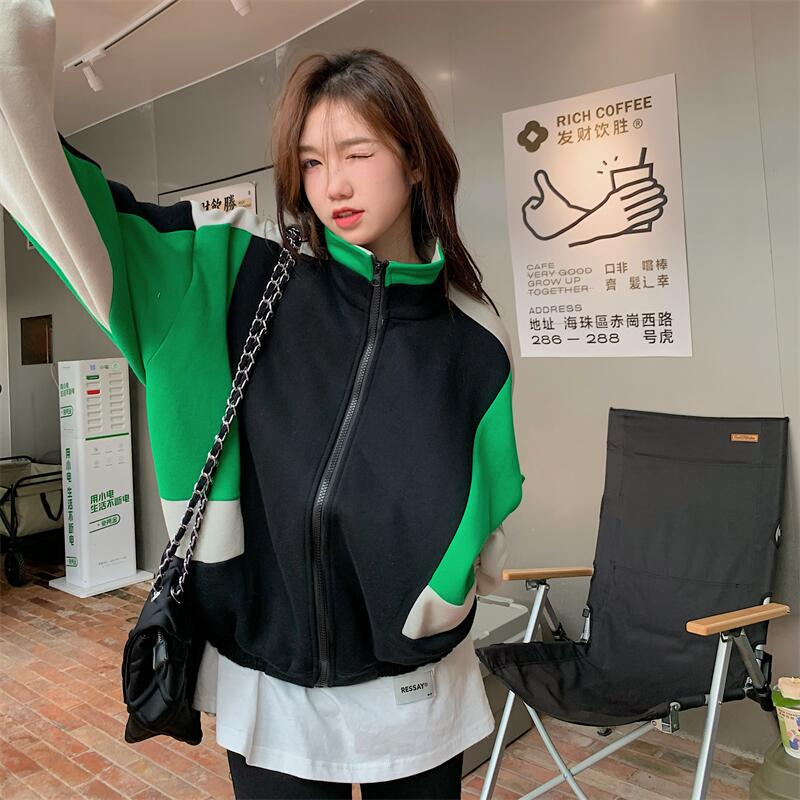 [Original Workmanship] Contrast Color Stitching Baseball Uniform for Women Spring and Autumn 2023 New Small American Retro Loose Jacket