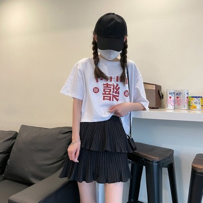 White short-sleeved T-shirt women's summer new loose design sense niche sweet and spicy style short top clothes tide
