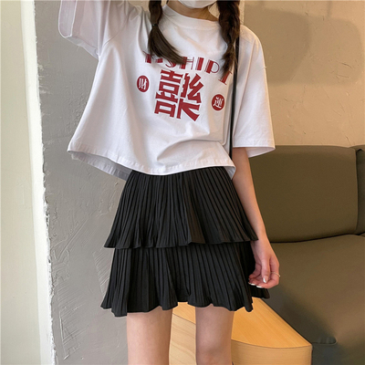 White short-sleeved T-shirt women's summer new loose design sense niche sweet and spicy style short top clothes tide