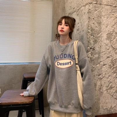 Super fire CEC sweater women's spring and autumn oversize hoodless thin coat Korean version ins fashion students loose clothes