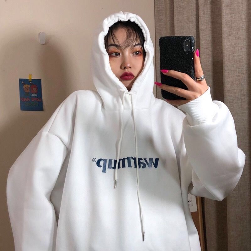 Plush and thickened Klein Blue new style super fire Hoodie women's fashion Korean loose lazy wind ins top