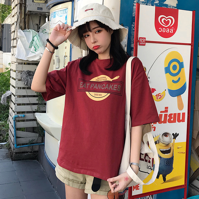 Hong Kong Style Short Sleeve T-Shirt women's wear loose Korean fashion ins super fire original suzerain BF versatile mschf top