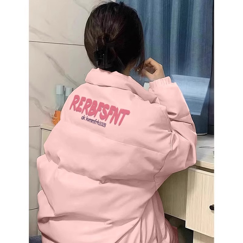 [Tmall/Quality] Heavy cotton clothing/hand-stuffed cotton national trend RERB letter printed cotton clothing women's down jacket