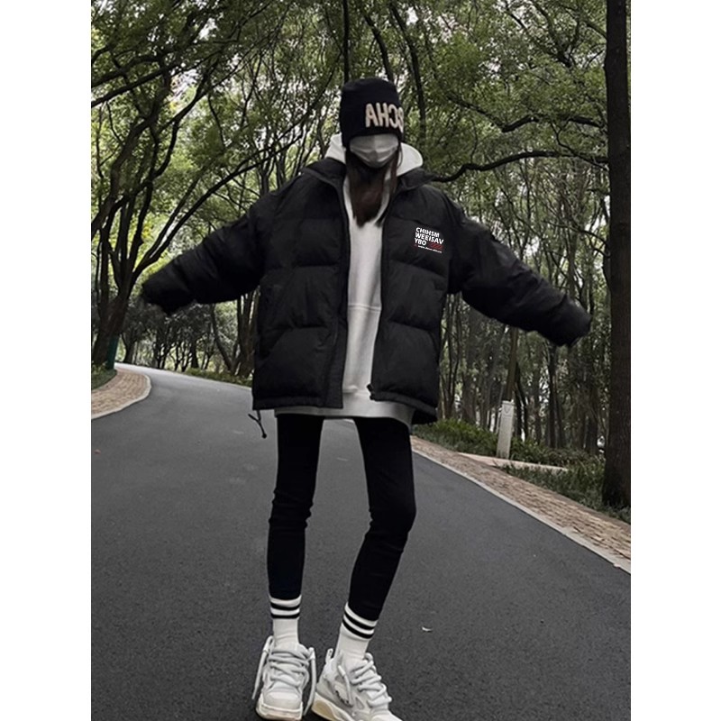 [Tmall/Quality] Heavyweight cotton clothing/hand stuffed cotton national trend CHIH letter printed cotton clothing women's down jacket