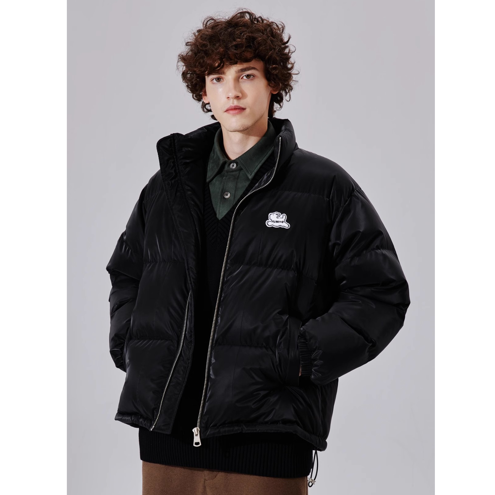 [Tmall/Quality] Heavyweight cotton clothing/hand-stuffed cotton national fashion white puppy print cotton clothing women's down jacket