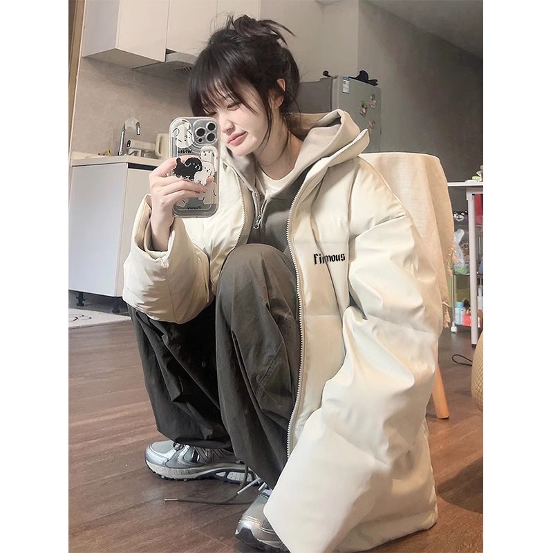 [Tmall/Quality] Heavy cotton clothing/hand-stuffed cotton national fashion gothic letter printed cotton clothing women's down jacket