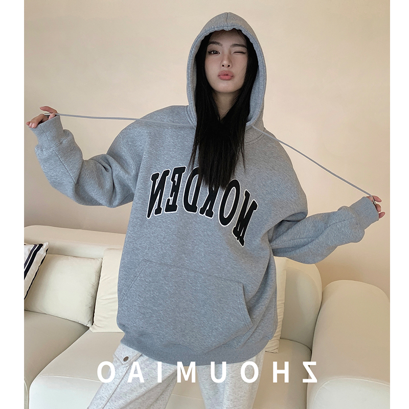 [Tmall/Quality/Thin Style] Heavy Chinese Cotton/Silver Fox Velvet Double-layer Hat MORD Letter Print Sweater