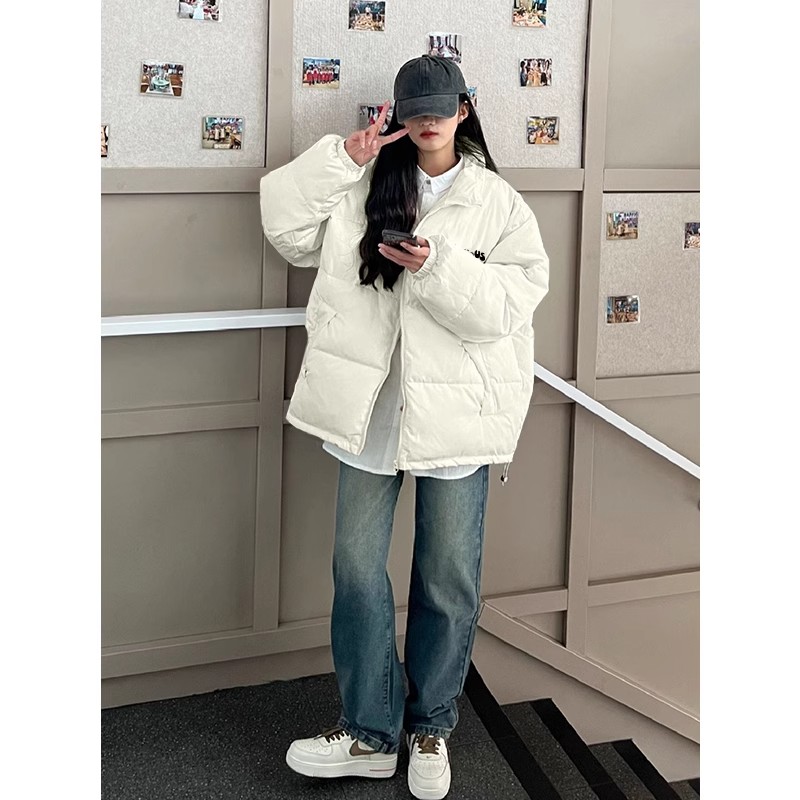 [Tmall/Quality] Heavy cotton clothing/hand stuffed cotton national trend AKKV letter printed cotton clothing women's down jacket