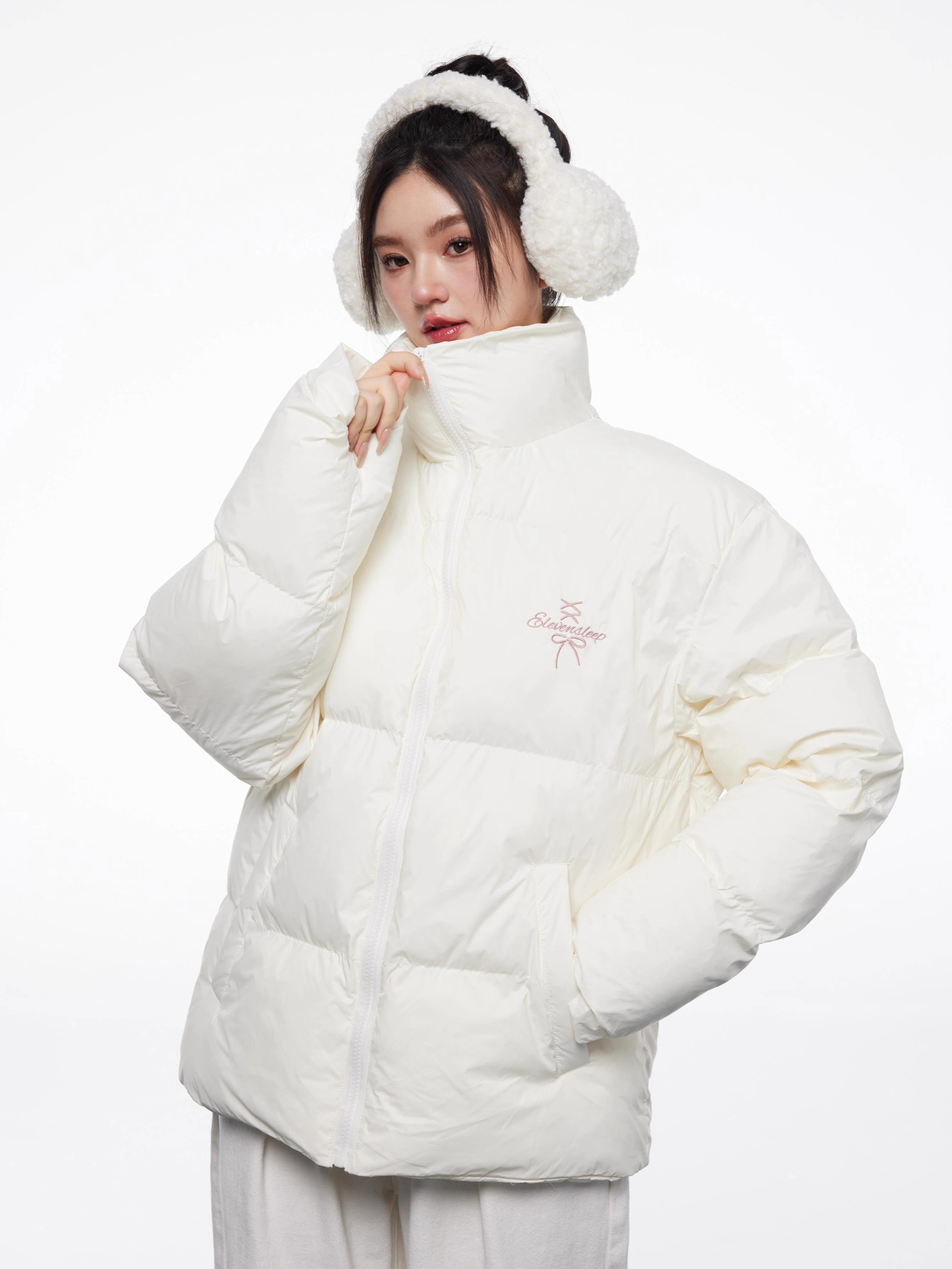 [Tmall/Quality] Heavy Cotton Clothes/Hand-stuffed Cotton National Fashion Bow Letter Printed Cotton Clothes and Jackets for Women