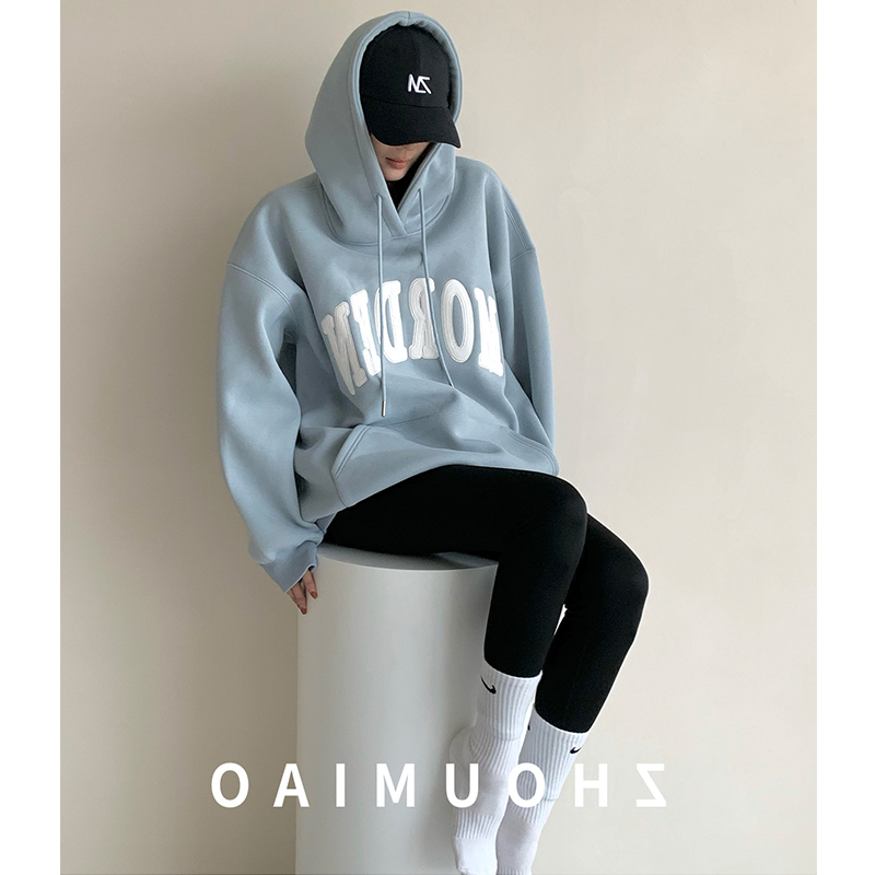 [Tmall/Quality/Thin Style] Heavy Chinese Cotton/Silver Fox Velvet Double-layer Hat MORD Letter Print Sweater