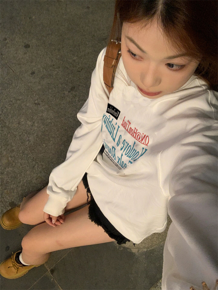 [Tmall/Quality/Thin Style] Heavy Chinese Cotton/Silver Fox Velvet youlove Letter Printed Round Neck Sweatshirt