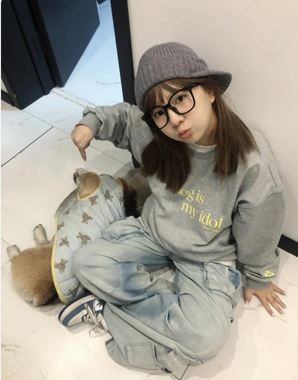 [Tmall/Quality/Thin Style] Heavy Chinese Cotton/Silver Fox Velvet my dog ​​letter printed round neck sweatshirt for women