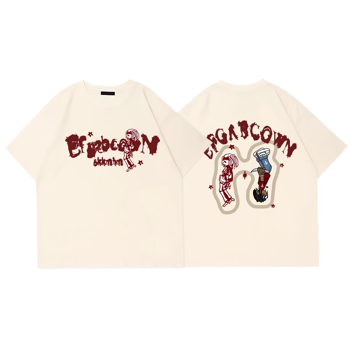 [Tmall/Quality] Combed tightly, heavy cotton, soul boy letter print short-sleeved simple T-shirt