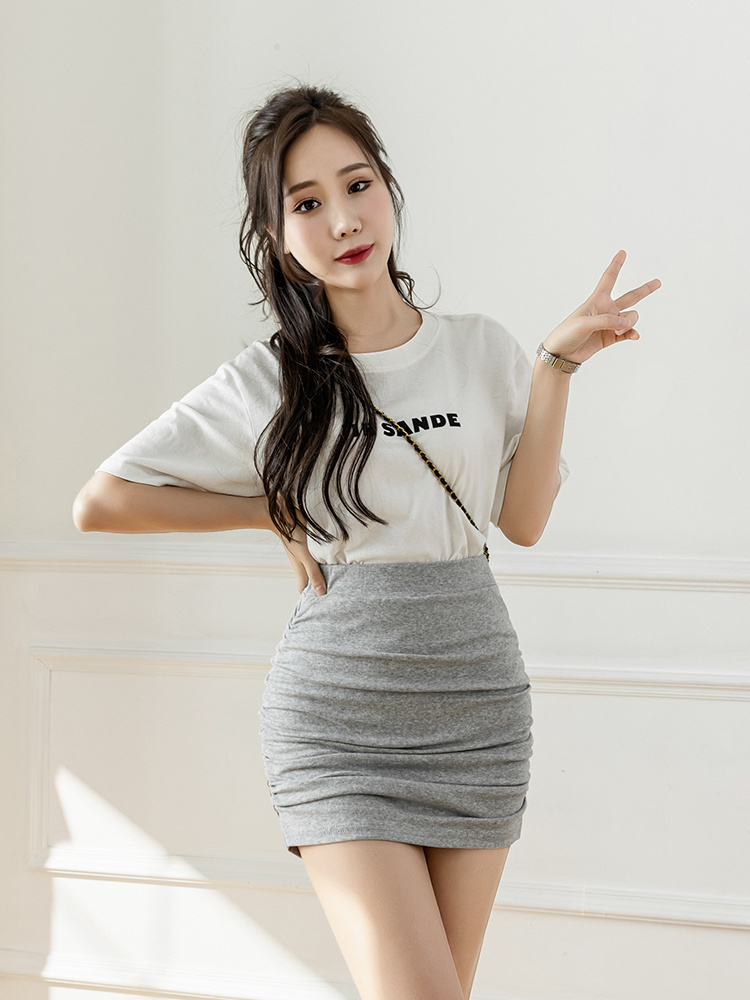 】Threaded polyester】(Free version on all platforms) Summer super sexy hip-hugging skirt, pure lust hot girl short skirt