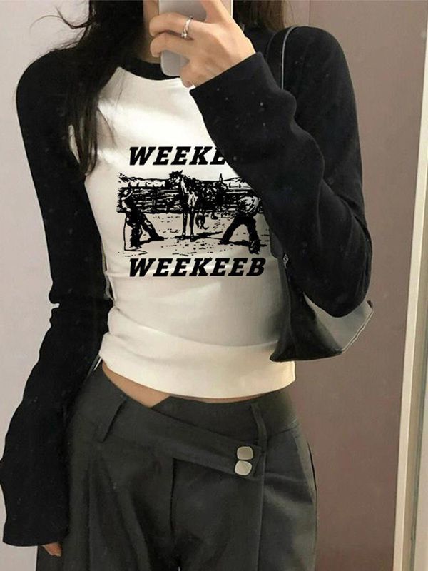 】Threaded polyester】(Free version on all platforms) Autumn and winter slimming bottoming long-sleeved T-shirt women's tops