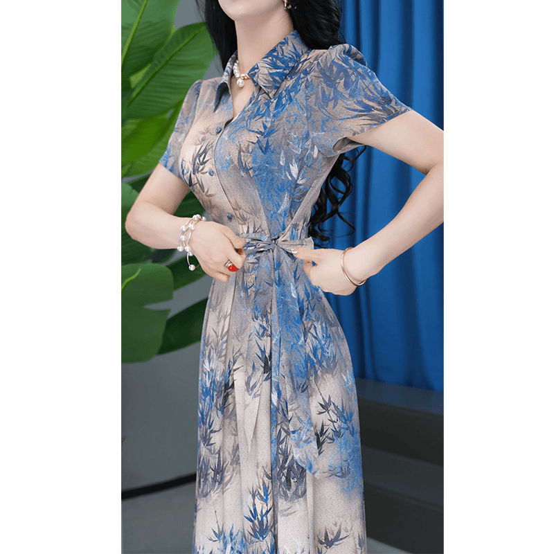 高档新中式古风韵味改良版旗袍裙子夏季新款气质收腰减龄连衣裙 