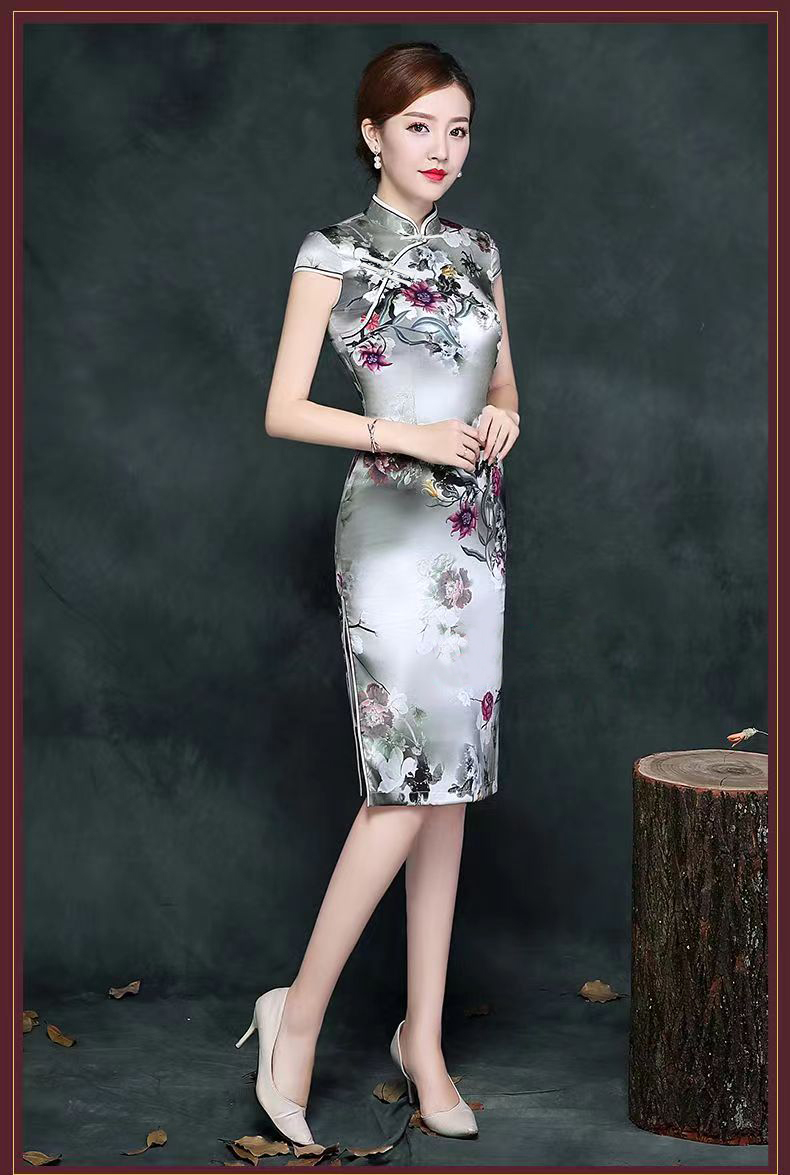 旗袍新款高档改良旗袍裙中式显瘦日常短款小个子连衣裙 