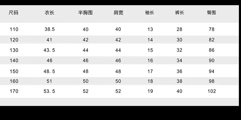 货号聚酯纤维100%:材质成分3岁 5岁 6岁 8岁 9岁 11岁 12岁 14岁 16岁