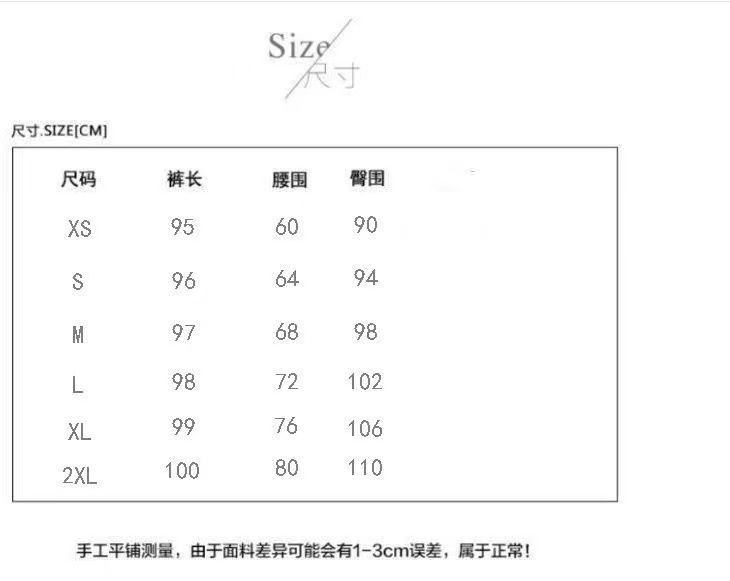 牛仔裤尺码表图片